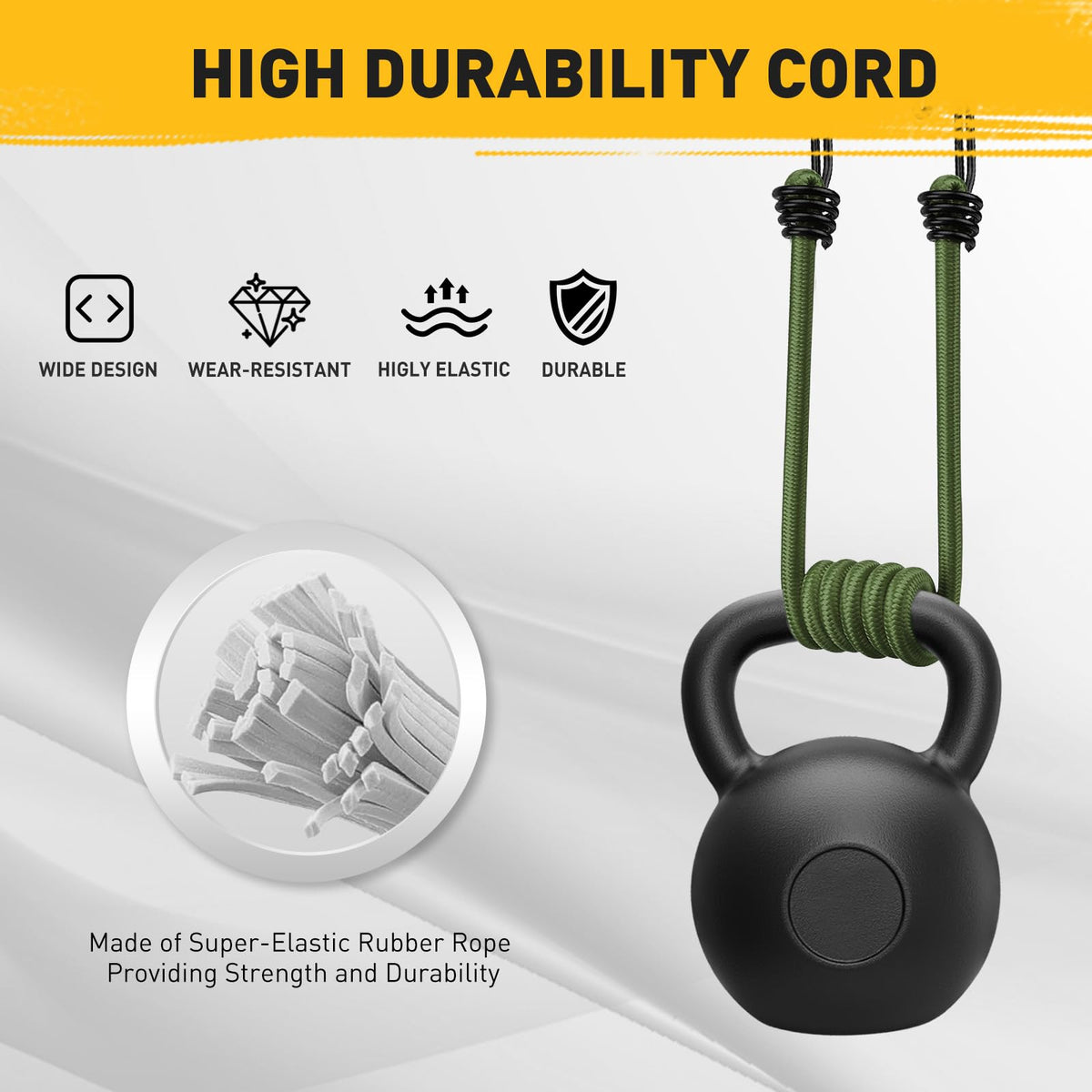 ELEAD bright-green bungee cords ideal for camping and tent setup.