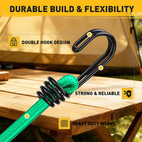 ELEAD 18-inch bungee cord with hooks for reliable tension during transport.