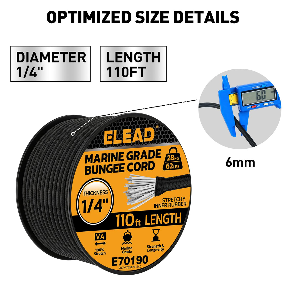 ELEAD bungee for cargo on trailer ensures stable transport of gear and tarps