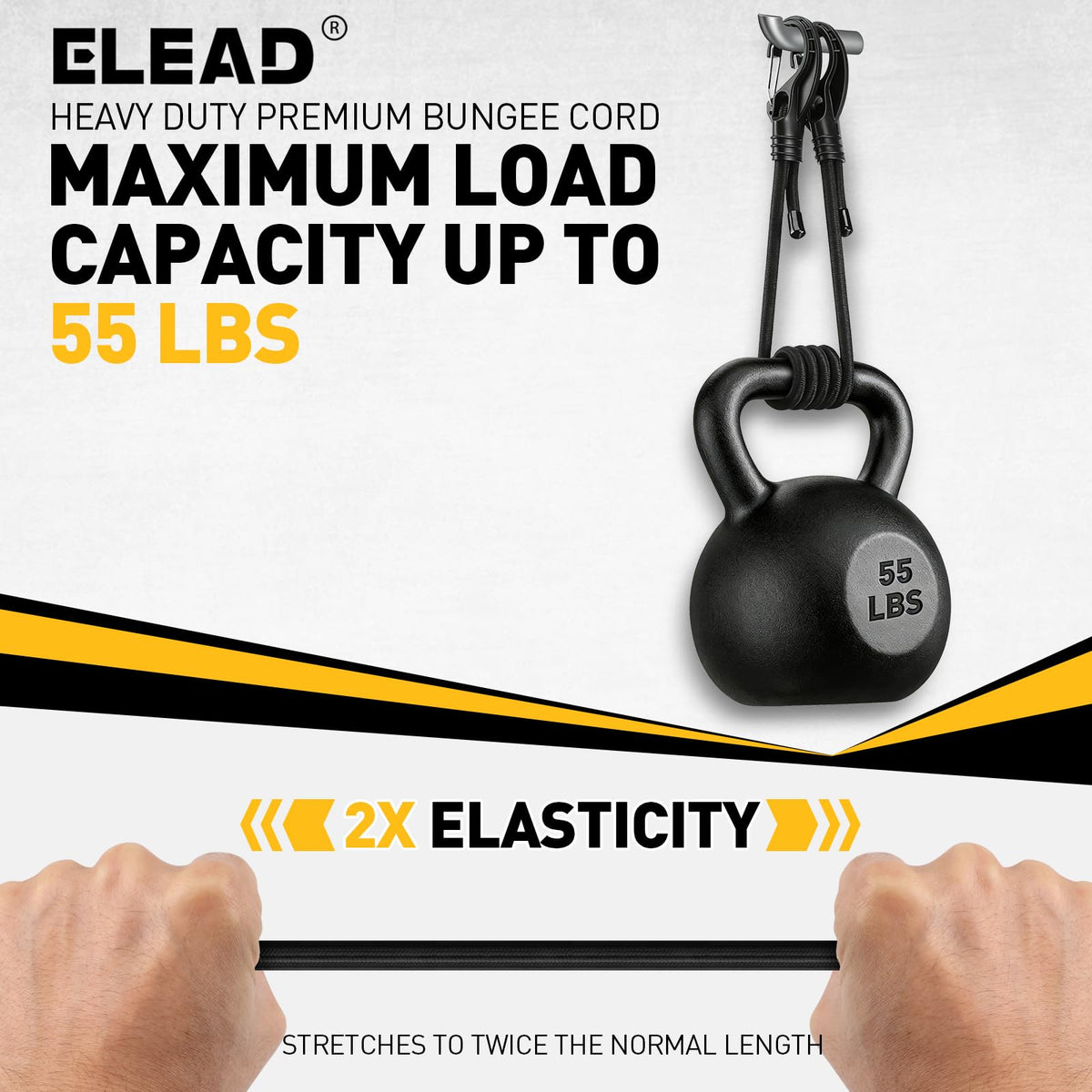 ELEAD bungee for kayak transport ensures quick, snug restraint and easy handling.
