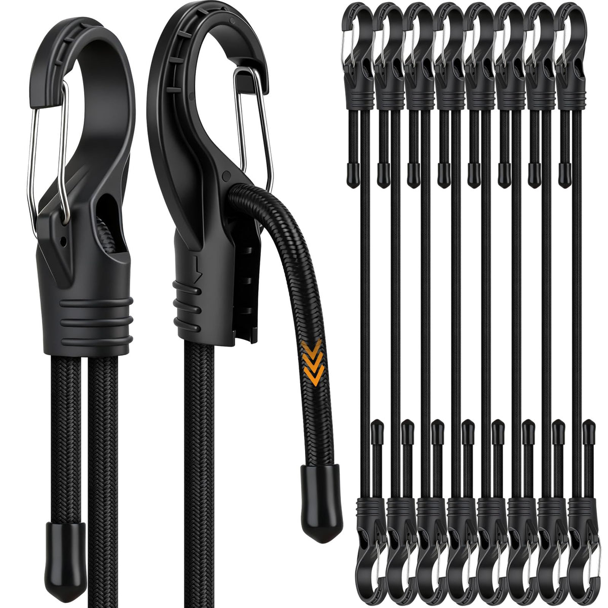 ELEAD bungee cords with adjustable length secure cargo on road trips