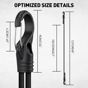 ELEAD bungee cords with carabiner hooks provide secure grip on varied surfaces