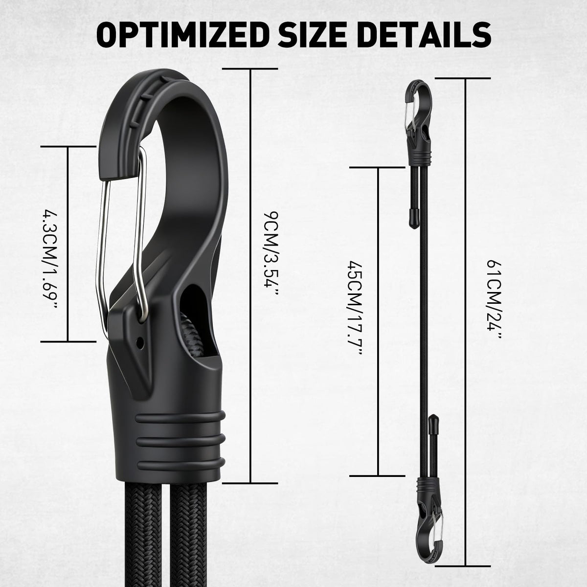 ELEAD bungee hooks provide secure fastening on bike racks