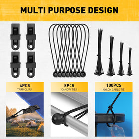 ELEAD carabiner bungee cord 18 inch mini cord for quick securing