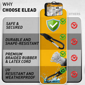 ELEAD carabiner bungee cord 24 inch compact tie down for camping