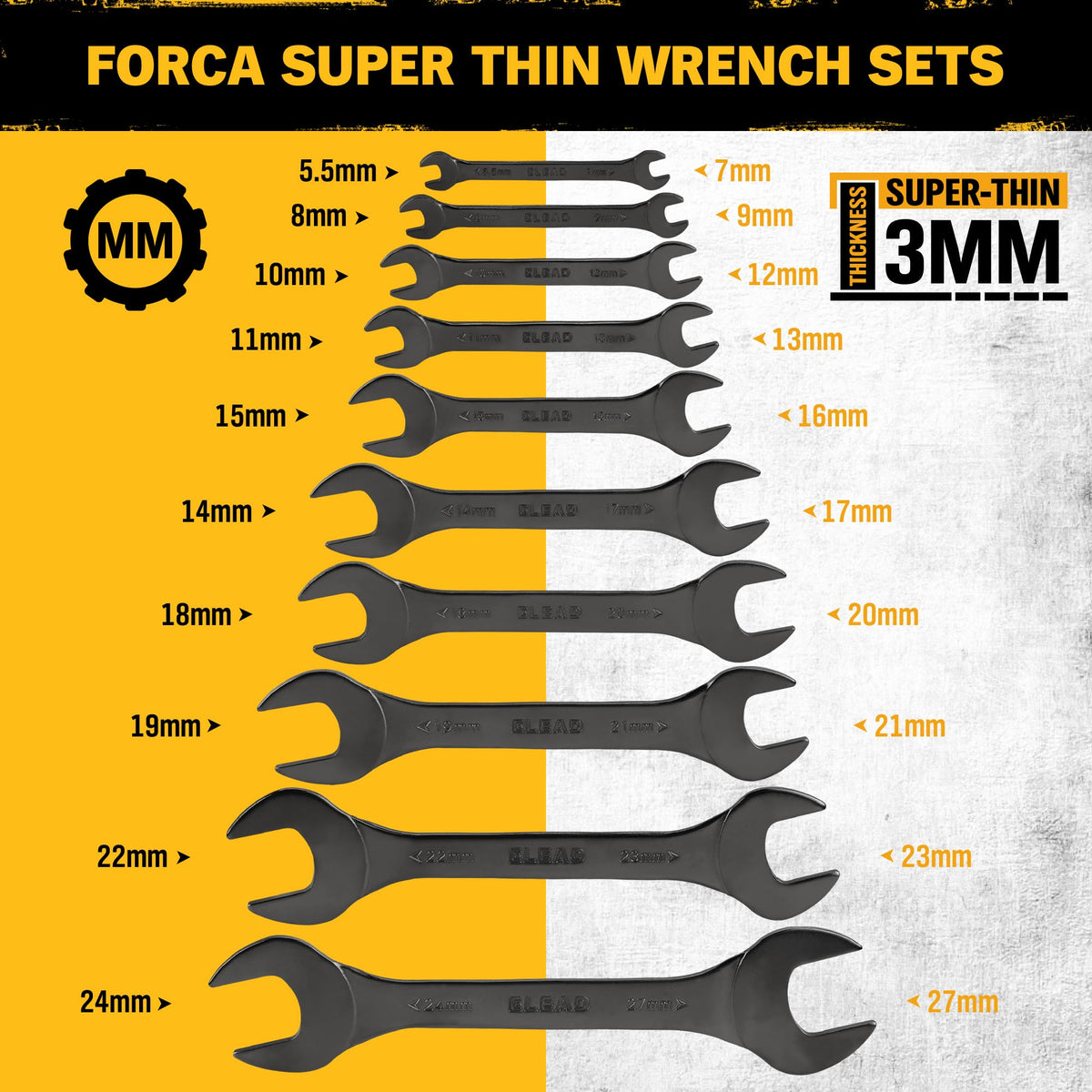 ELEAD compact wrench in tight spaces demonstrating slim 3mm design
