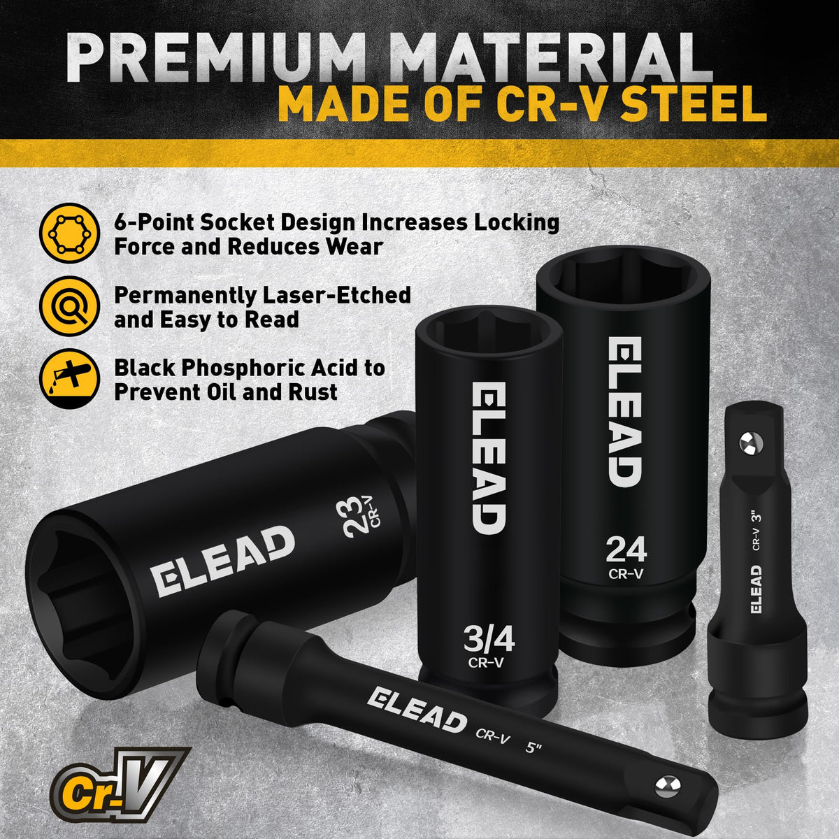 ELEAD complete 30-piece set with SAE and Metric sizes for versatile repairs.
