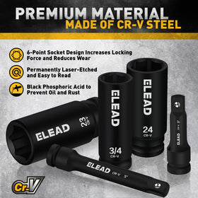 ELEAD complete 30-piece set with SAE and Metric sizes for versatile repairs.