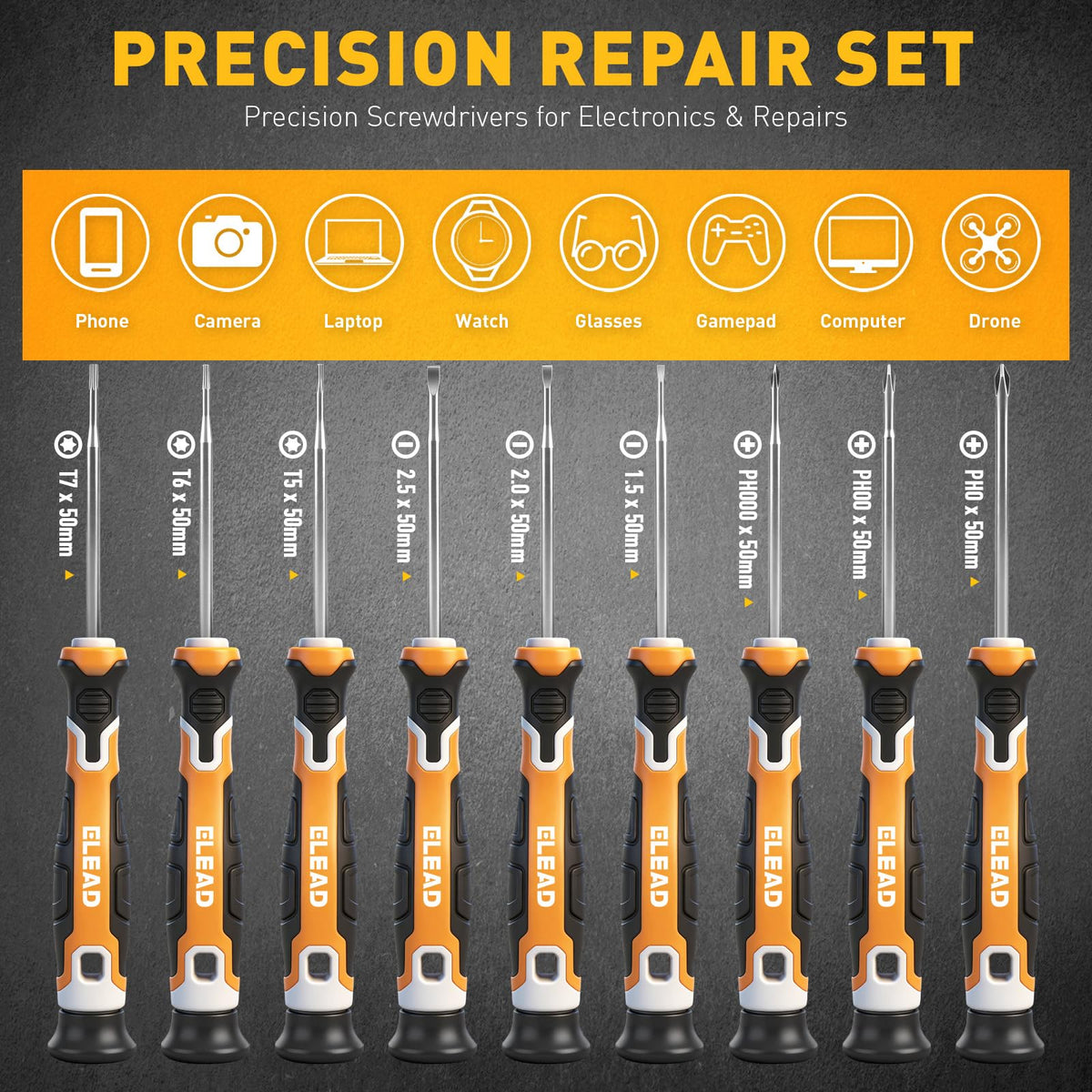 ELEAD CR-V replaceable bits deliver high torque and reliable fastener fit