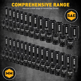 ELEAD deep and shallow SAE-Metric sockets for versatile coverage
