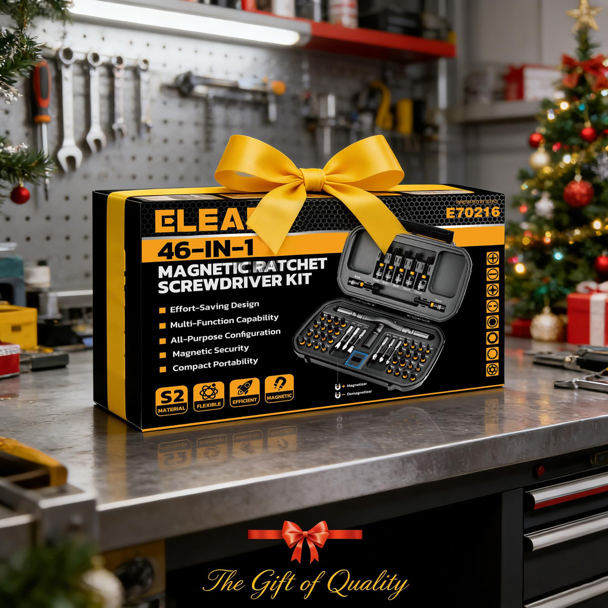 ELEAD detachable ratchet handle with ergonomic grip for tight spaces