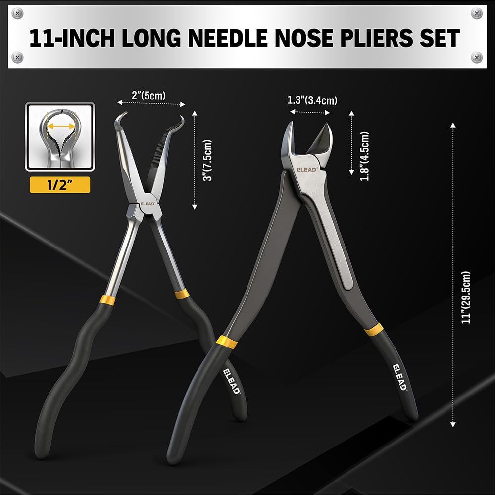 ELEAD diagonal-cutting pliers for flush cuts in tight spots.