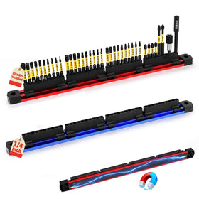 ELEAD drill bit holder with 80 slots and magnetic rail keeps bits organized and ready