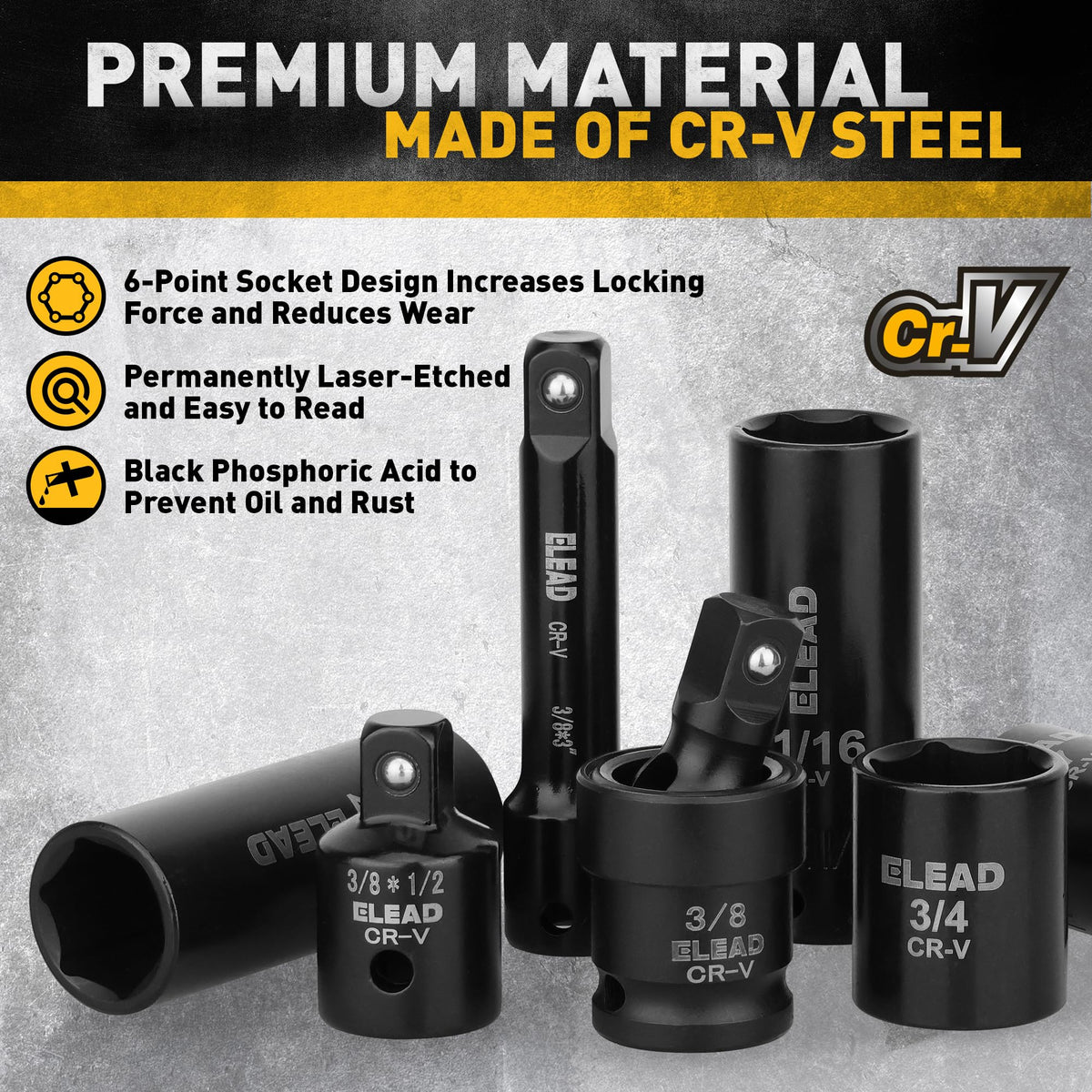 ELEAD 2-piece extension bars add reach and leverage.