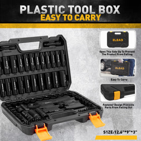 ELEAD 3-inch extension bar extends reach for stubborn fasteners.