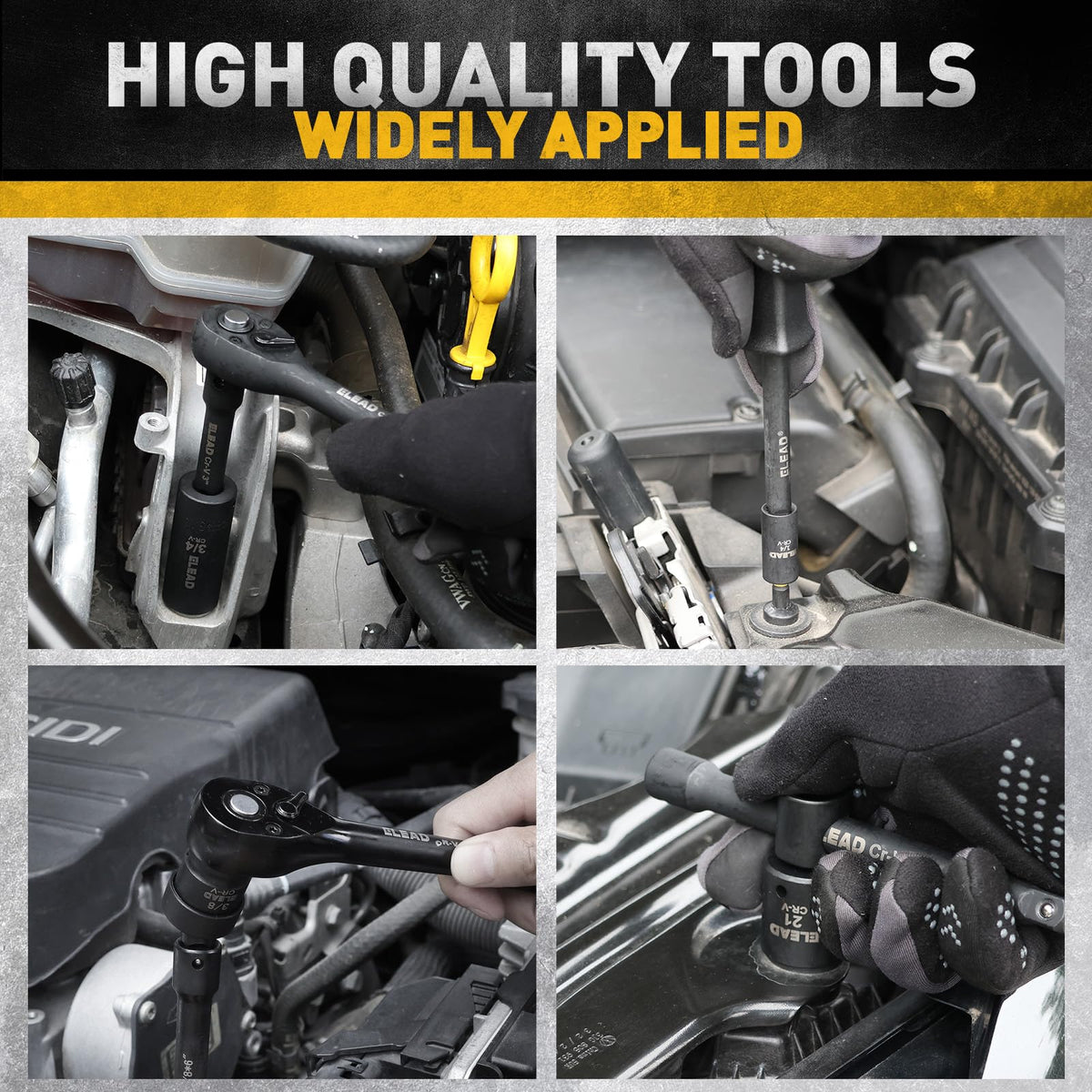 ELEAD 6-inch extension bar adds leverage for deep access.