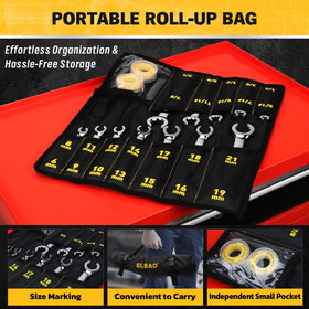 ELEAD flare nut wrench set with PTFE tape included for leak-free seals.
