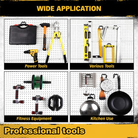 ELEAD pegboard hooks easy to rearrange for evolving storage needs.