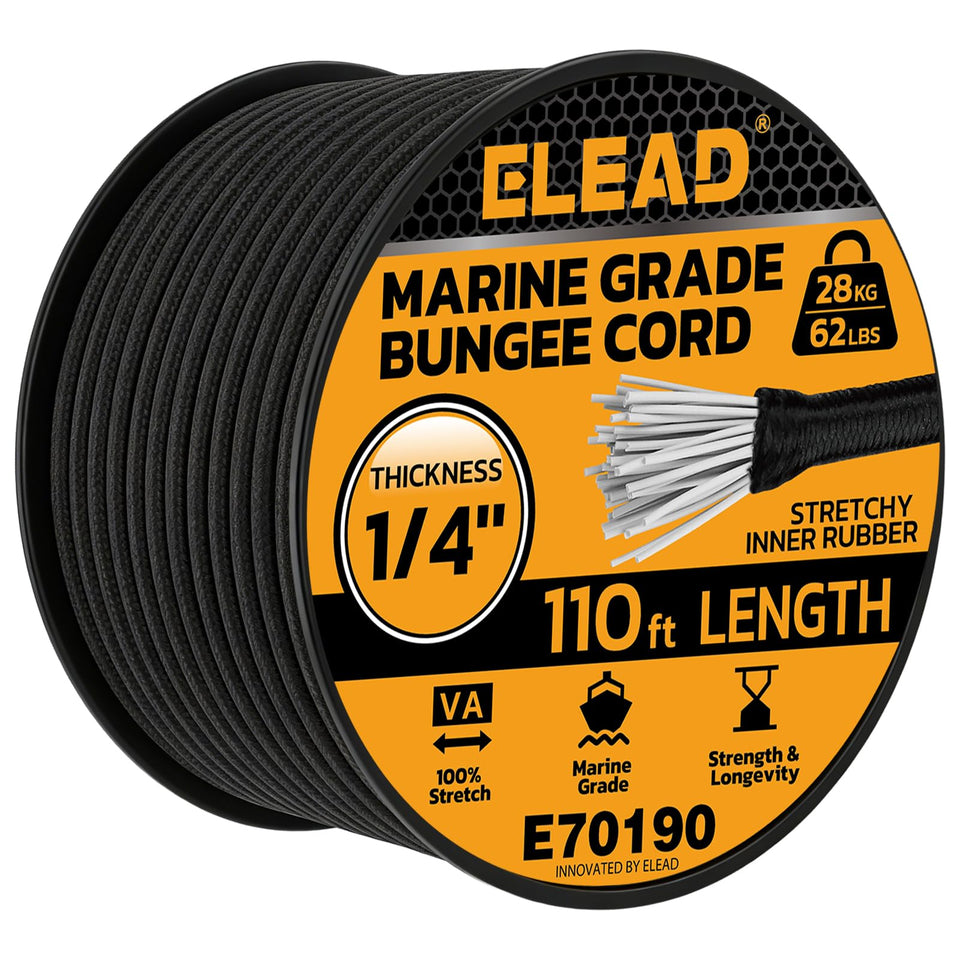 ELEAD heavy-duty bungee roll coiled for easy storage and quick securing