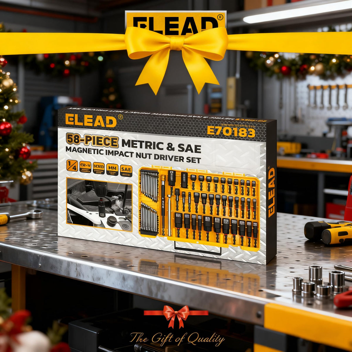 ELEAD heavy-duty case with engraved sizes for organized workflow.