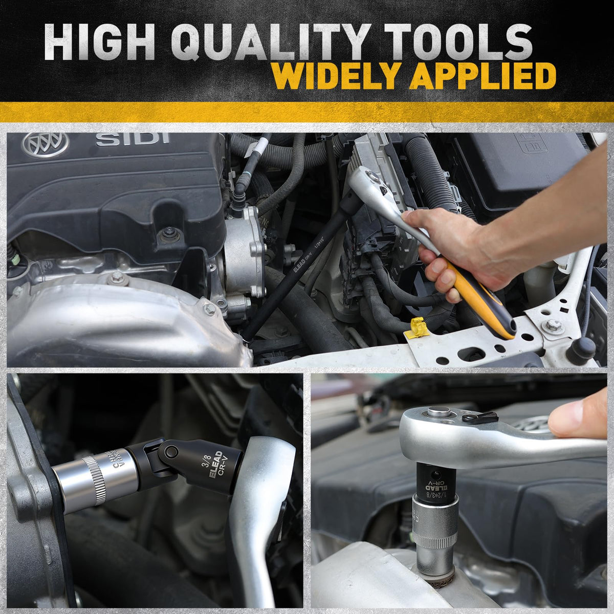 ELEAD impact coupler secures sockets during high-torque tasks.