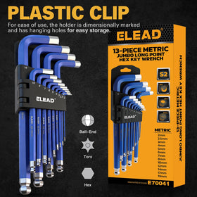 ELEAD jumbo hex key 2-5mm—ball end helps stay on screw in hard-to-reach spots.