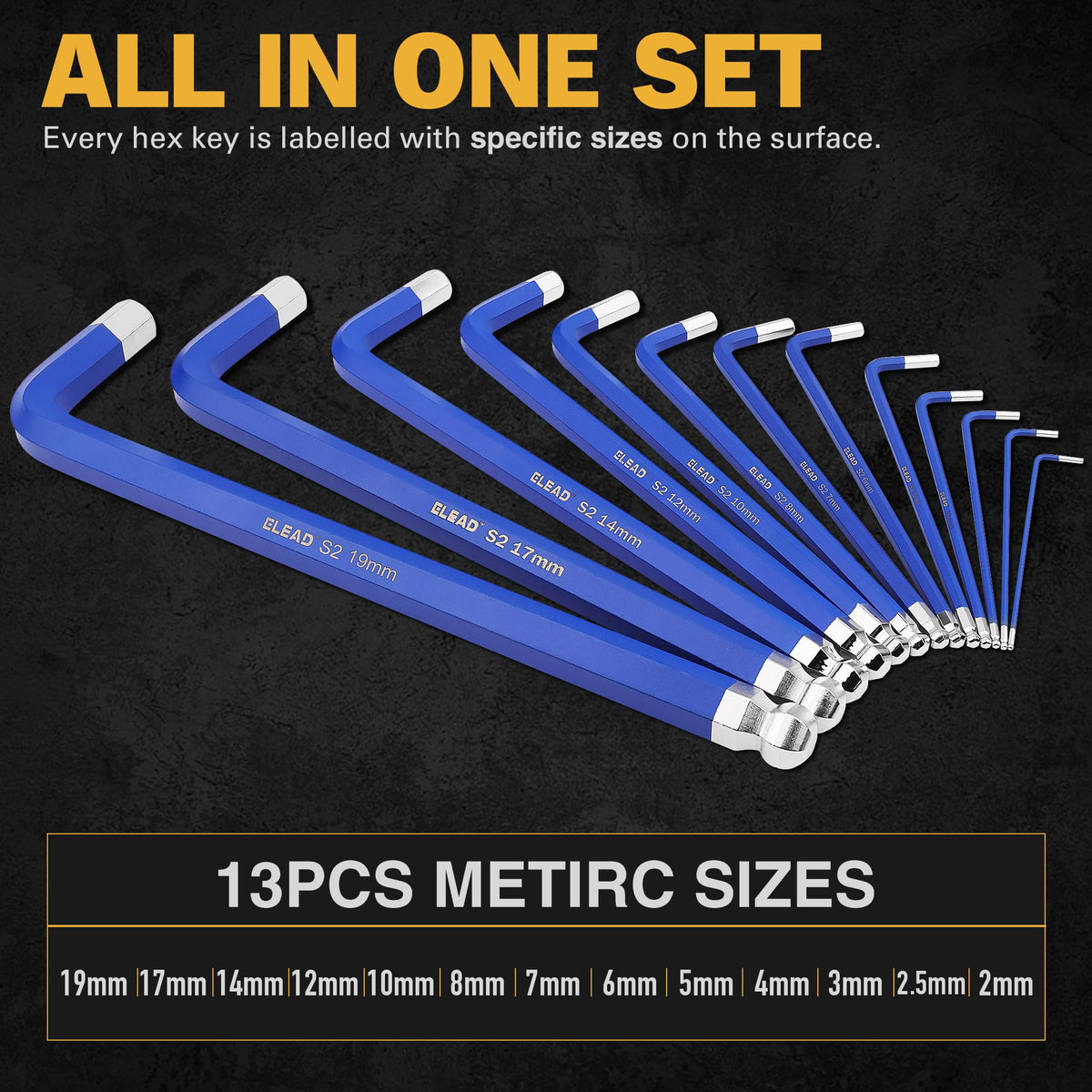 ELEAD jumbo hex key 3mm—ergonomic grip for precise control.