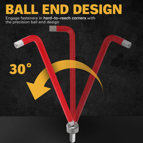 ELEAD ball-end hex key maintains screw engagement in awkward angles