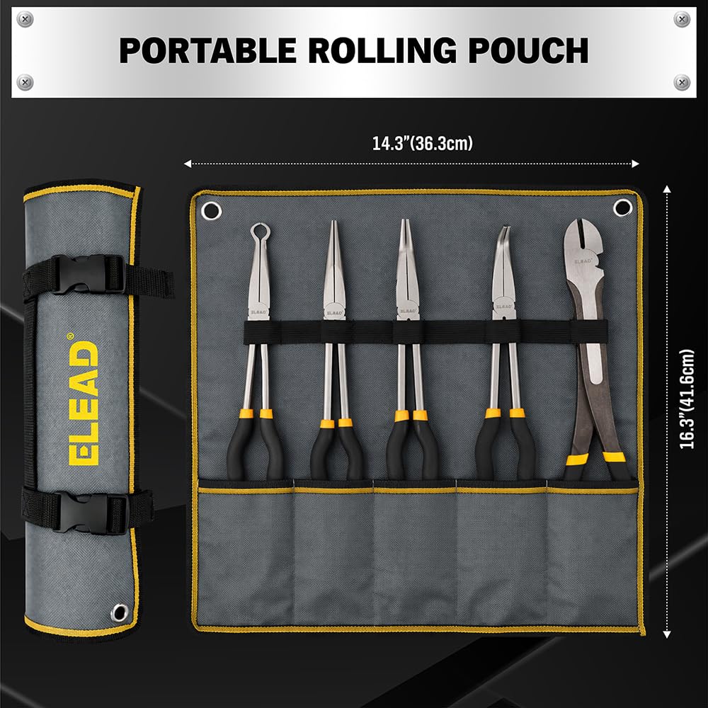 ELEAD long-reach 11-inch pliers extend into hard-to-reach zones.