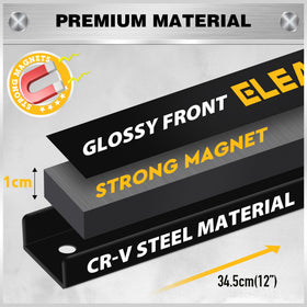 Powerful 10-lb magnet safely holds pliers, wrenches, and bits