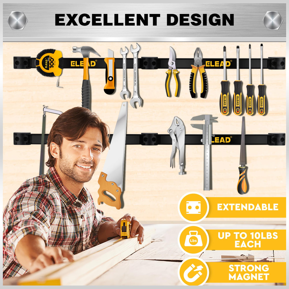 Magnetic belt clip keeps screws and small tools within reach
