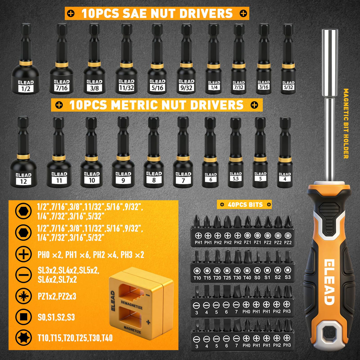 ELEAD magnetic bit holder securing screws during precise assembly