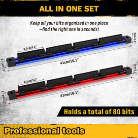 ELEAD drill bit holder magnetic rail closeup showing strong grip for secure storage