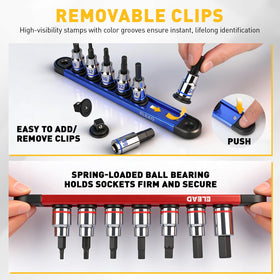 ELEAD magnetic rails in color-coded sets for fast selection