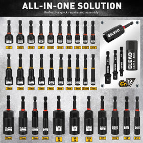 ELEAD metric and SAE mini wrenches on storage rack for quick access.