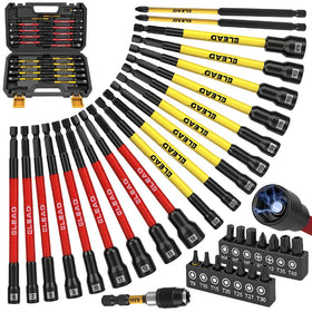 ELEAD nut driver set case open shows organized 35-piece kit for fast tasks.