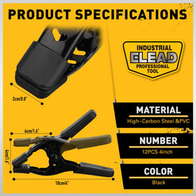 ELEAD outdoor tarp use demonstrates reliable clamps for quick outdoor setups and weather-ready projects.