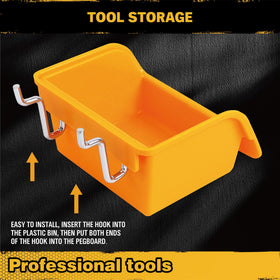 ELEAD pegboard bin close-up highlighting durable construction