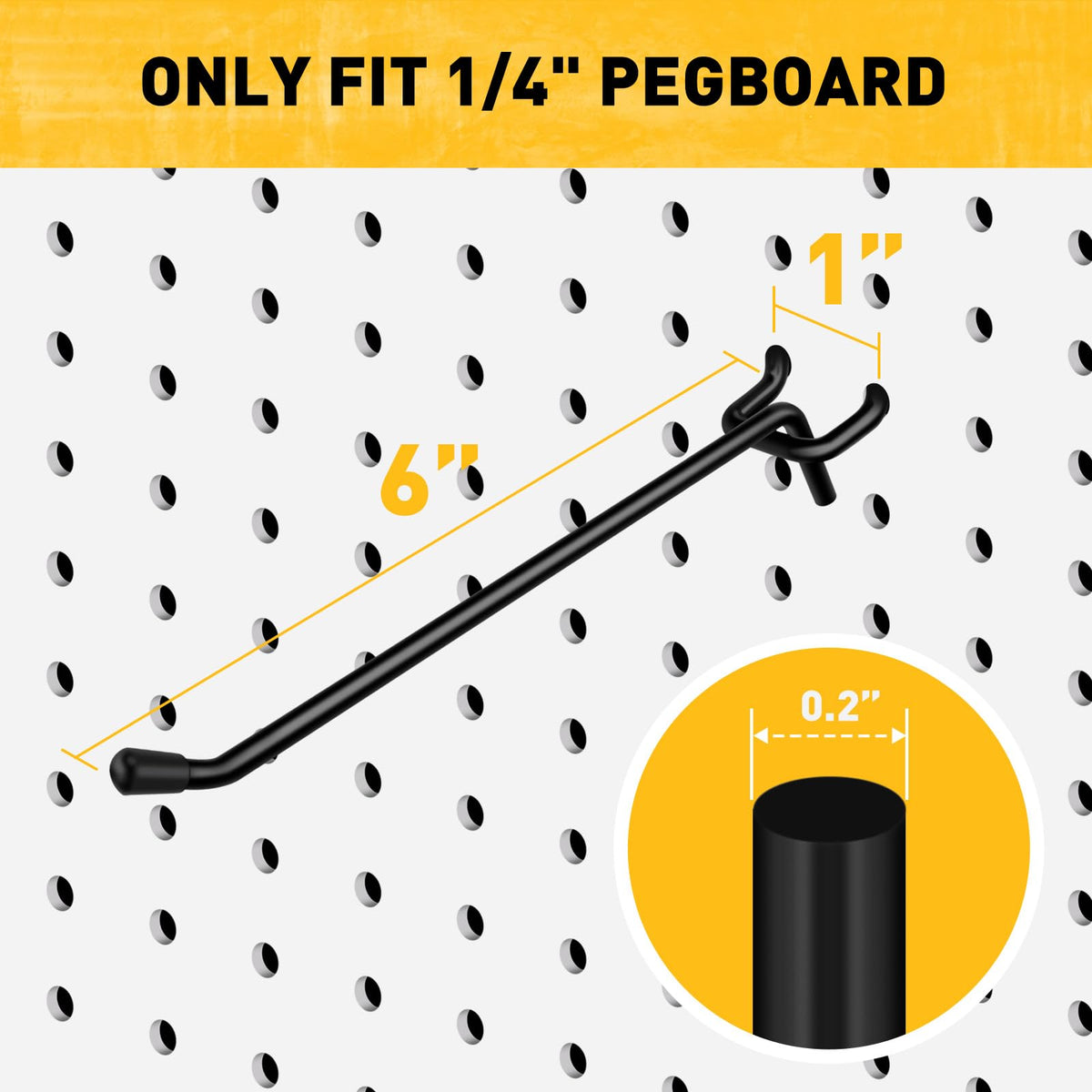 ELEAD hooks with matte black finish resist wear in a busy workshop