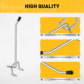 ELEAD pegboard hooks with rubber caps protect items and prevent slipping.