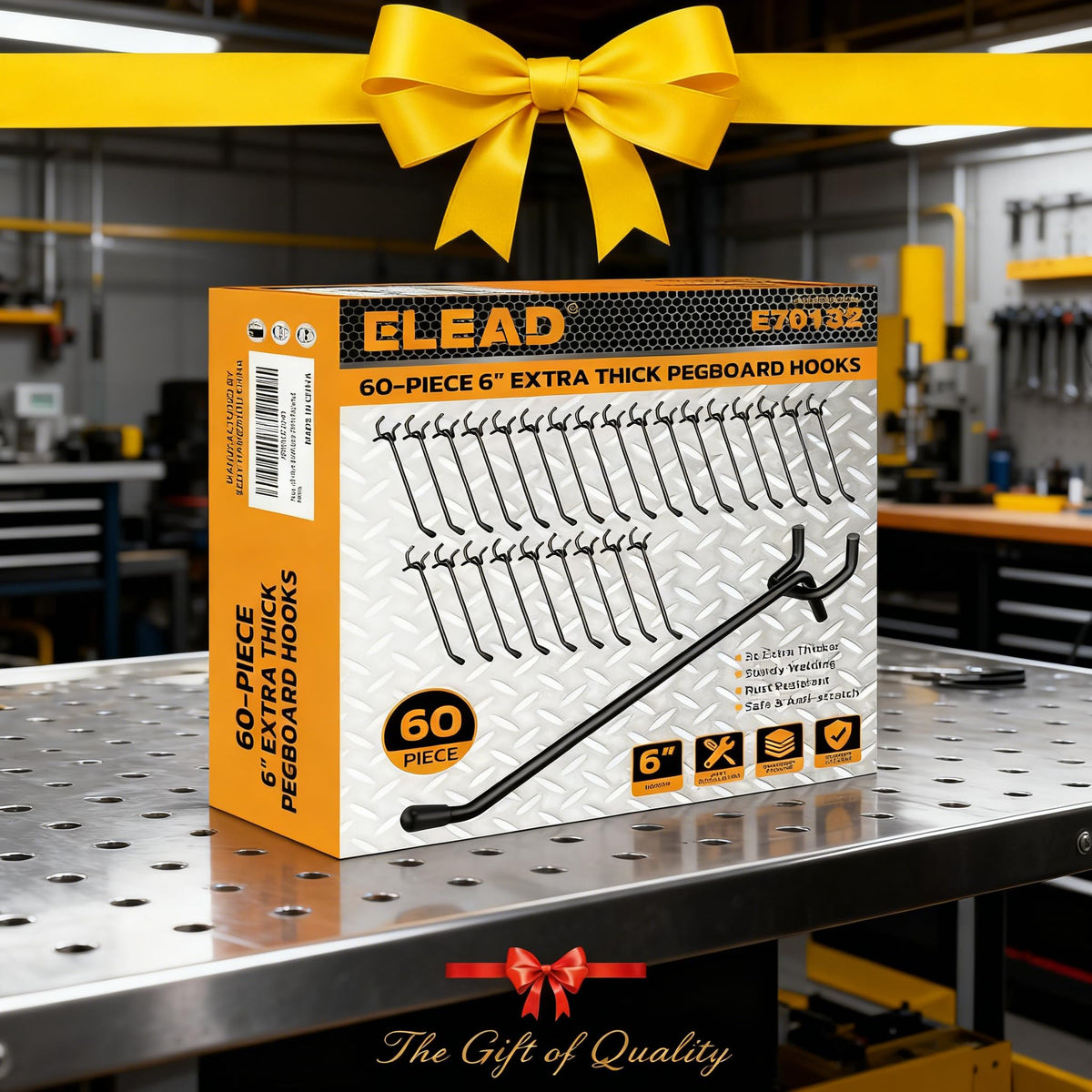 ELEAD universal compatibility works with metal and non-metal pegboards