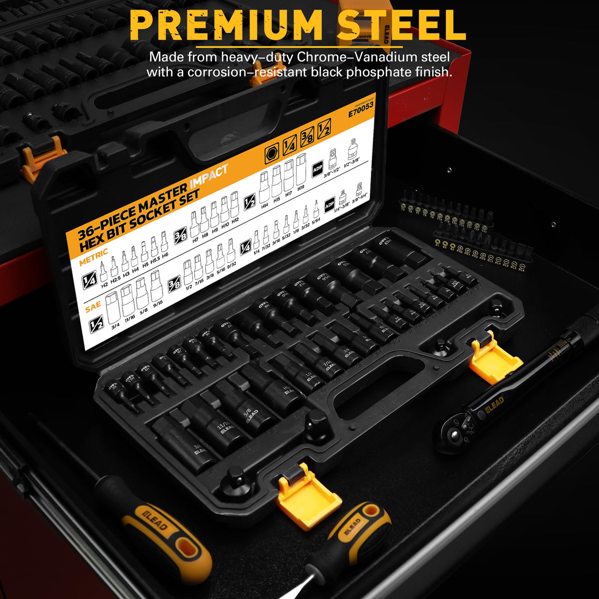 ELEAD reinforced storage case keeps sockets organized