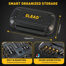 ELEAD S2 alloy bits 38-piece for Phillips, Torx, and Hex tasks