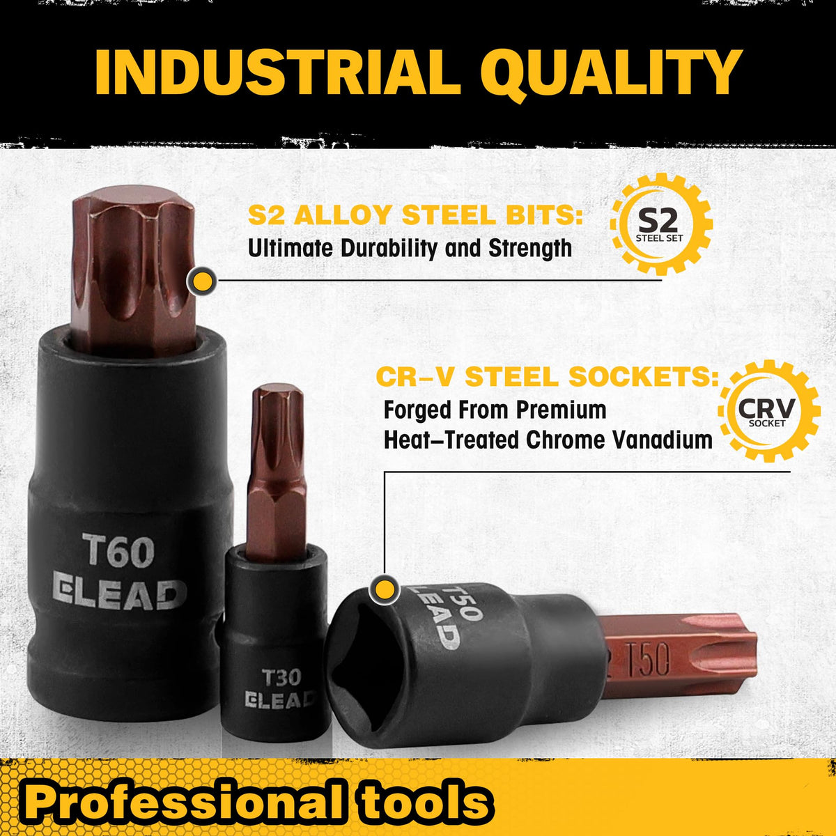 ELEAD S2 alloy steel torx bits resist wear
