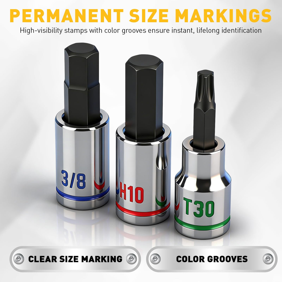 ELEAD SAE hex sockets 1/8 to 3/8 inch for common automotive tasks