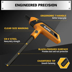 ELEAD chromium-vanadium steel with black phosphate finish resists corrosion.