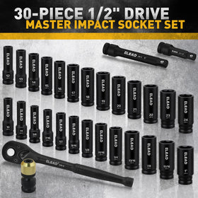 ELEAD six-point design sockets prevent rounding under high torque for reliable fastenings.
