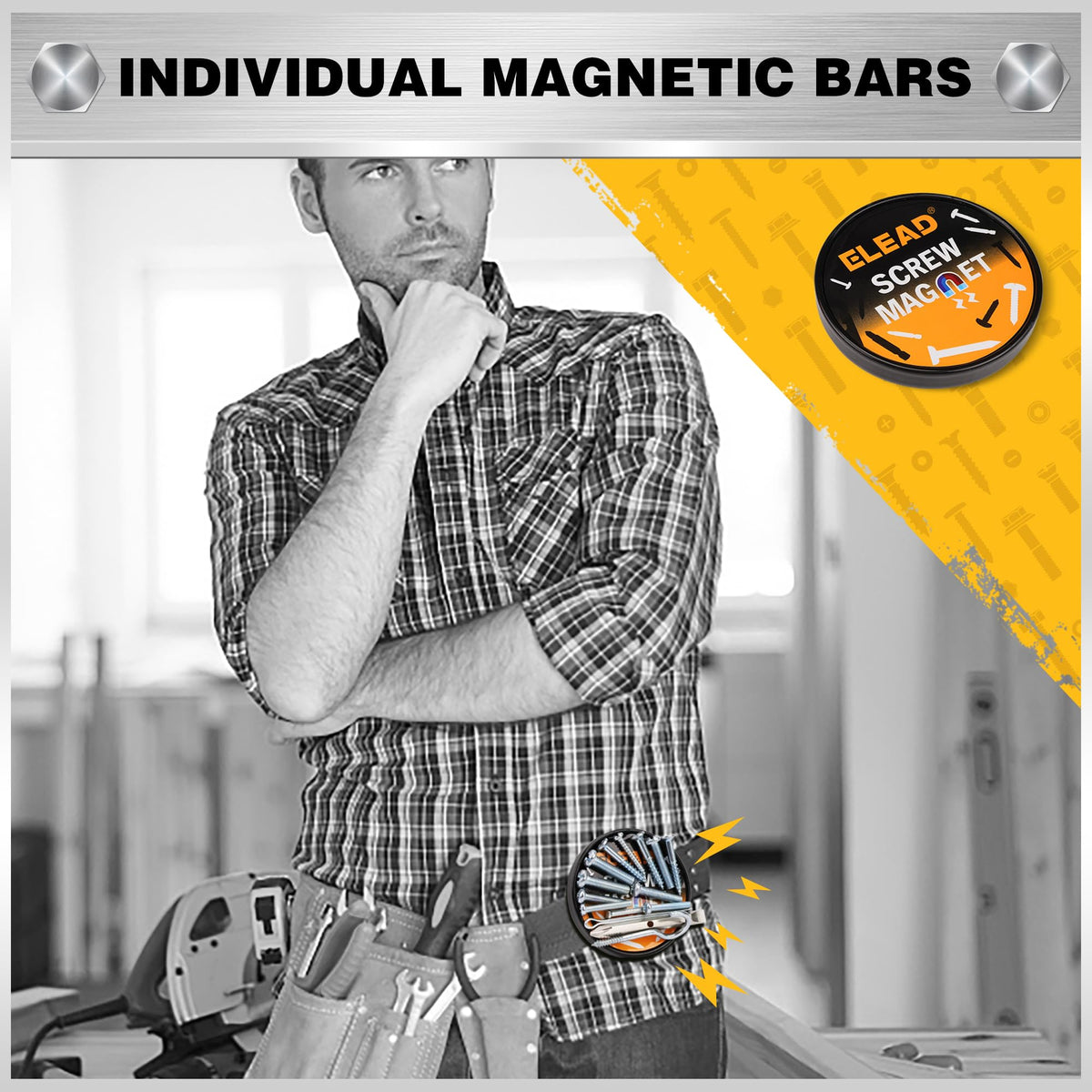 Slatwall-compatible six-piece set for van or shelving use