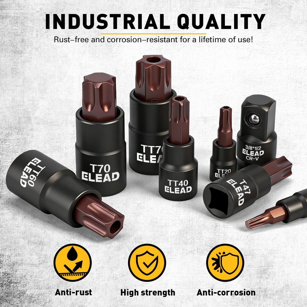 ELEAD laser-etched sizes on sockets speed up setup during repairs