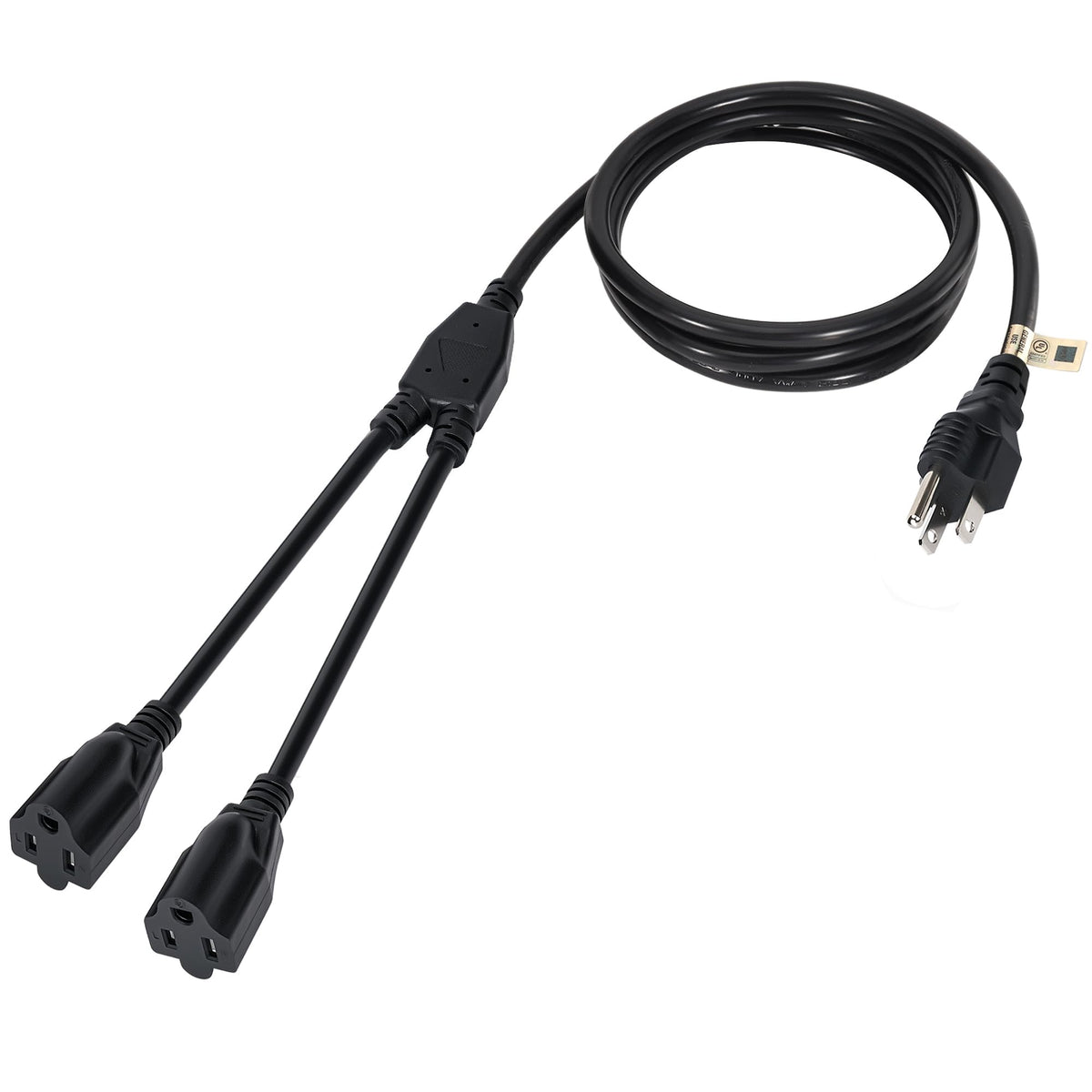 Elecan 2-way power splitter 10ft enables extra outlets for devices